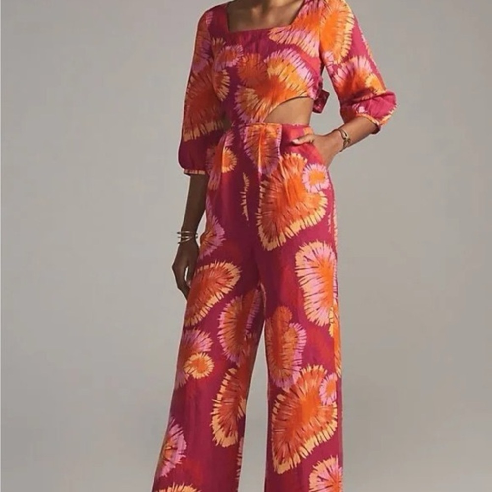 Farm Tie-Back Cutout Jumpsuit